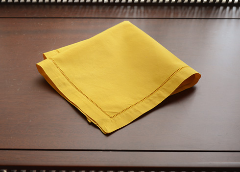 Hemstitch Handkerchief with Mango Mojito colored - Click Image to Close